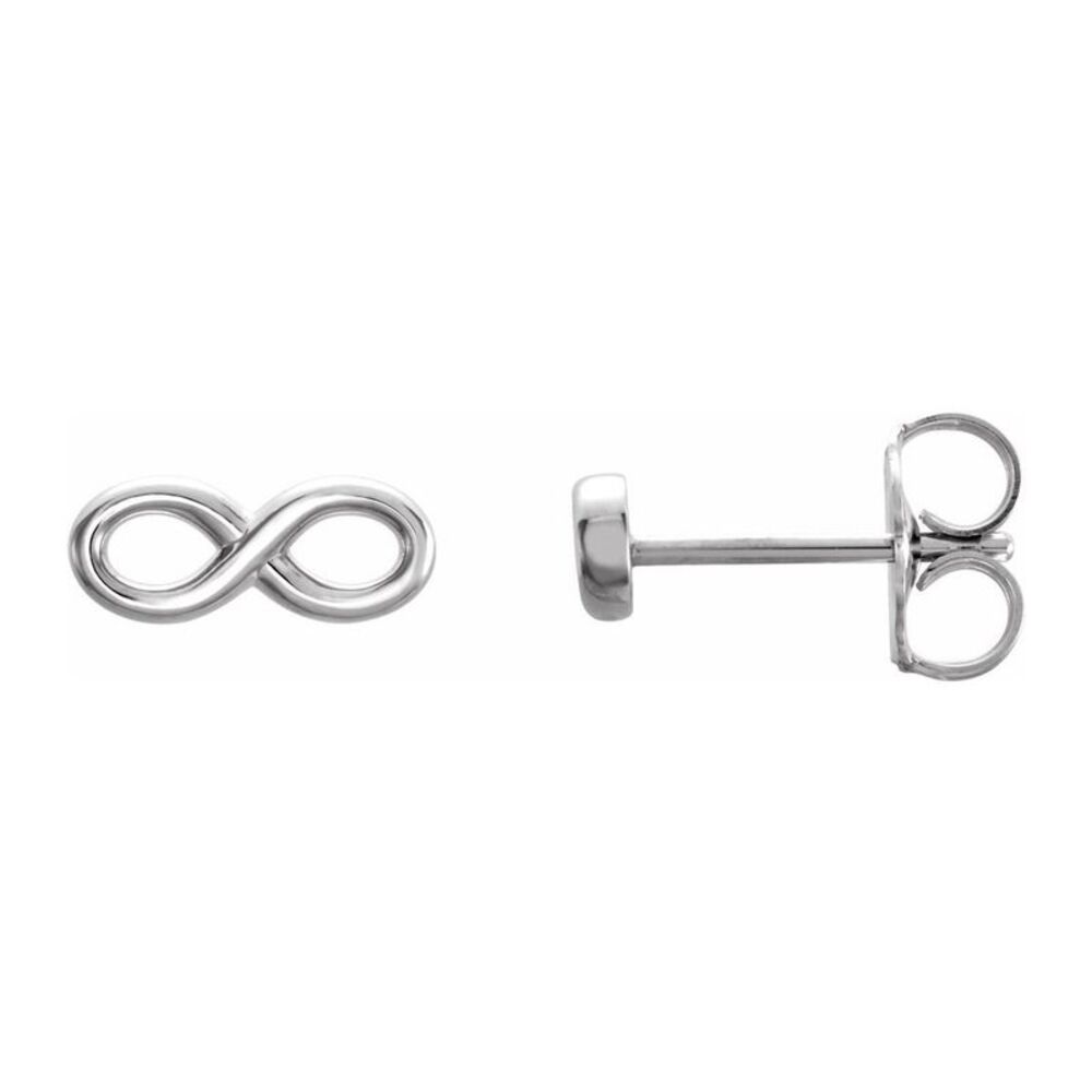 Platinum Infinity Inspired Post Earrings, 3.5 x 9.0mm